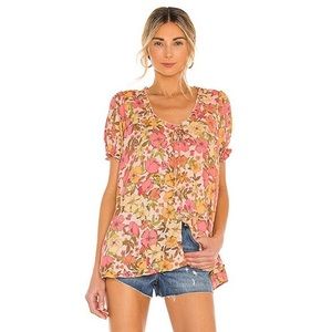 Show me your Mumu Bruch Top Ruffle sleeve floral retro 70s fall flowers